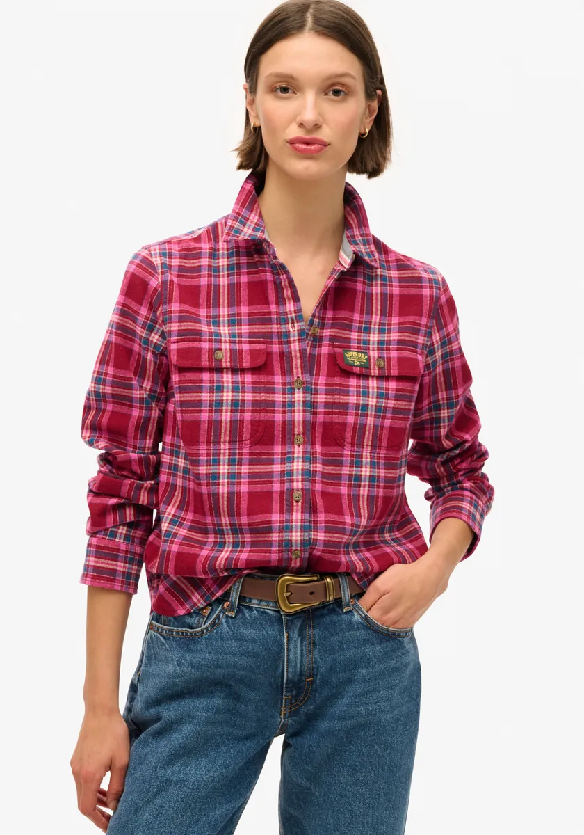 

Фланелевая блузка Superdry "LUMBERJACK CHECK FLANNEL SHIRT", цвет Berry Red Check