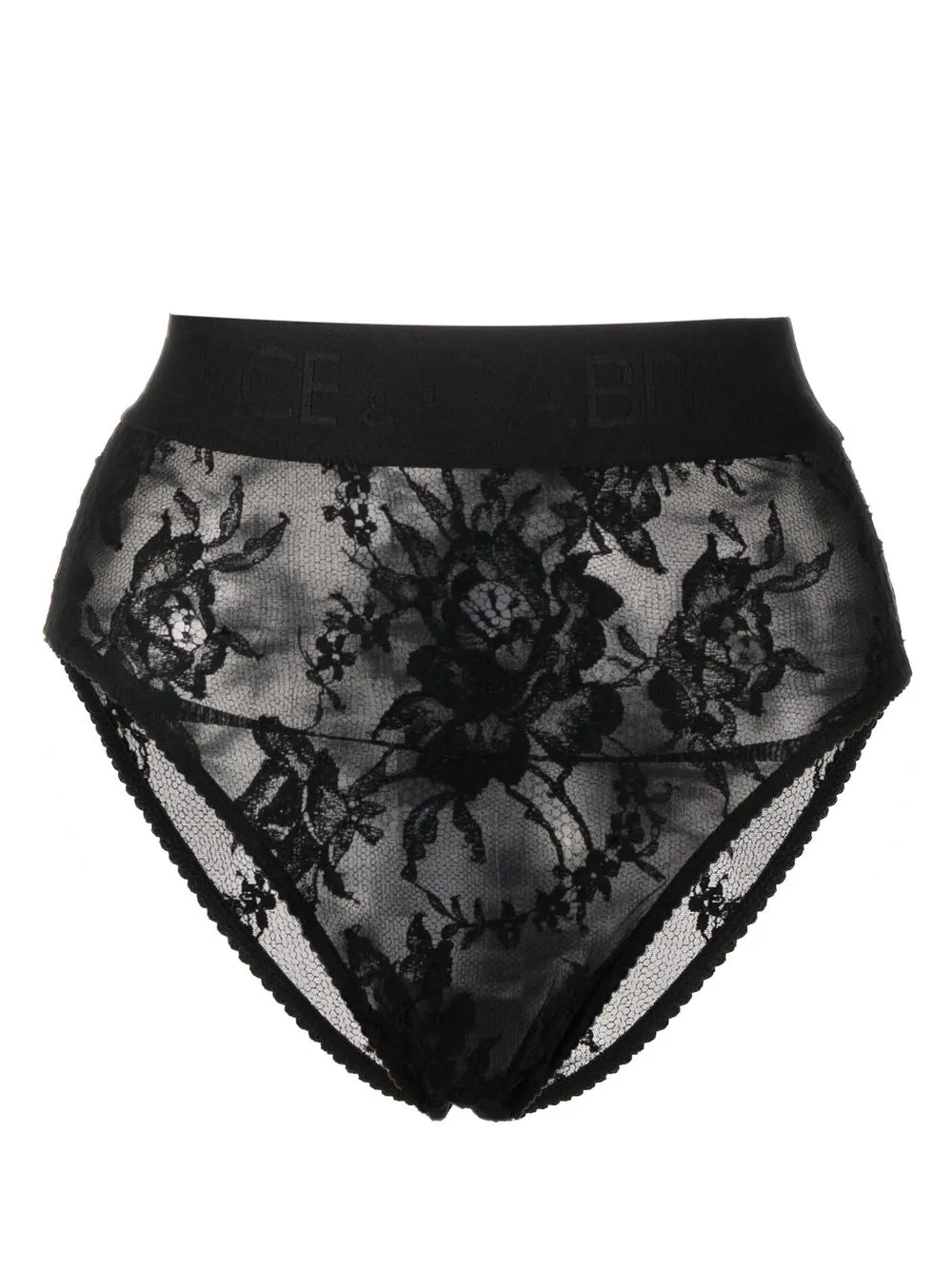 

Кружевные трусы-брифы с завышенной талией DOLCE & GABBANA, черный