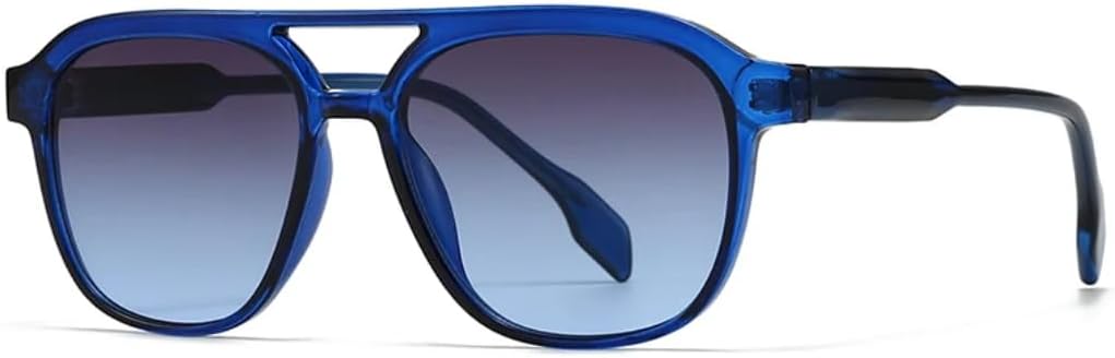 

Солнцезащитные очки с защитой UV400 | Большая оправа, двойная перемычка, цветные линзы | Для женщин и мужчин, для занятий спортом на открытом воздухе и вождения DSVIGF, Blue