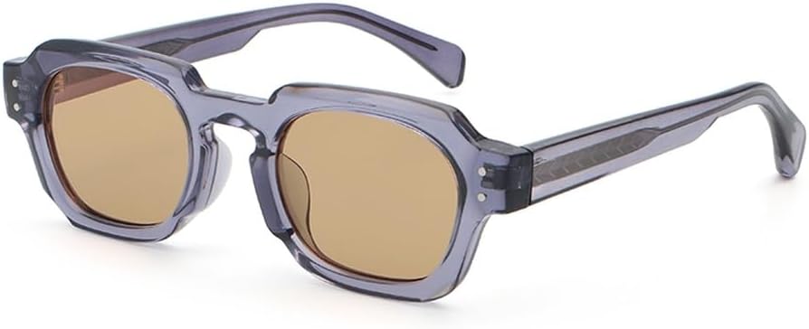 

черные квадратные солнцезащитные очки в стиле ретро для женщин, ацетатные, коричневые, серые, мужские солнцезащитные очки с защитой от УФ-излучения UV400, аксессуары для мужчин WNCKSQ, Grey With Orange