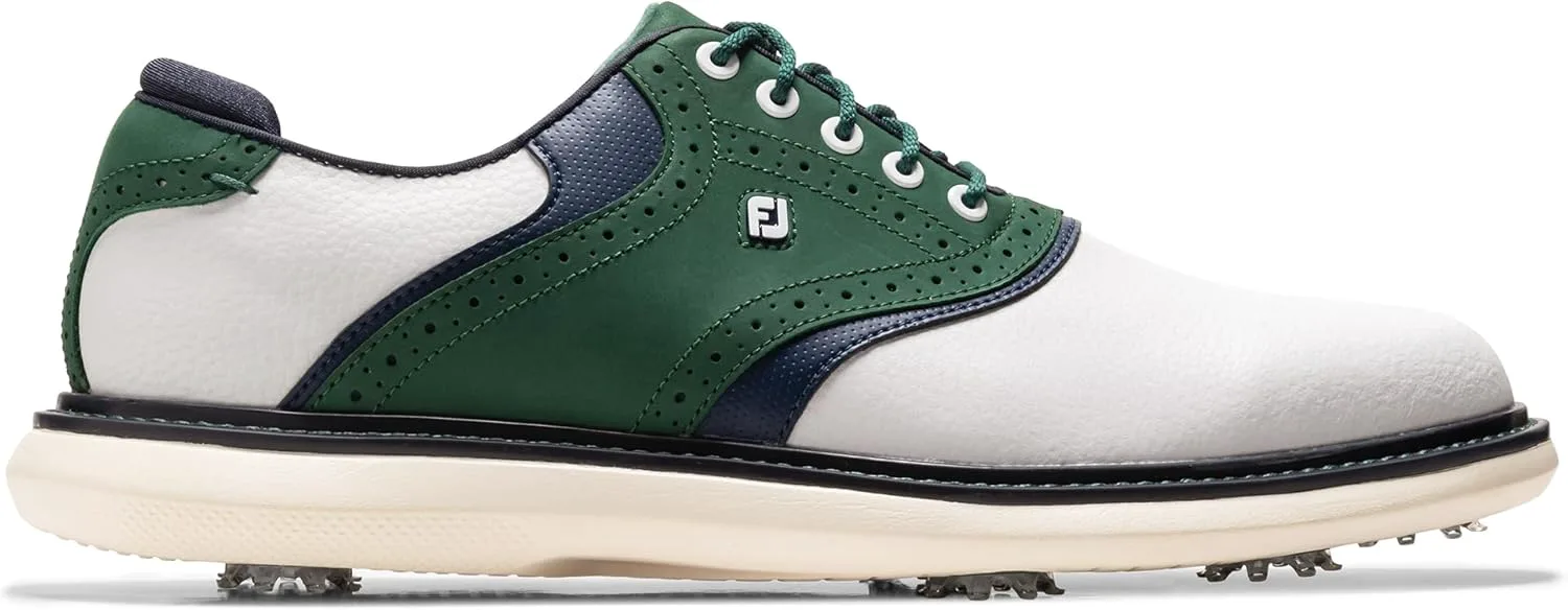 Мужские гольф-туфли FootJoy Traditions, белый/зеленый — фото 2