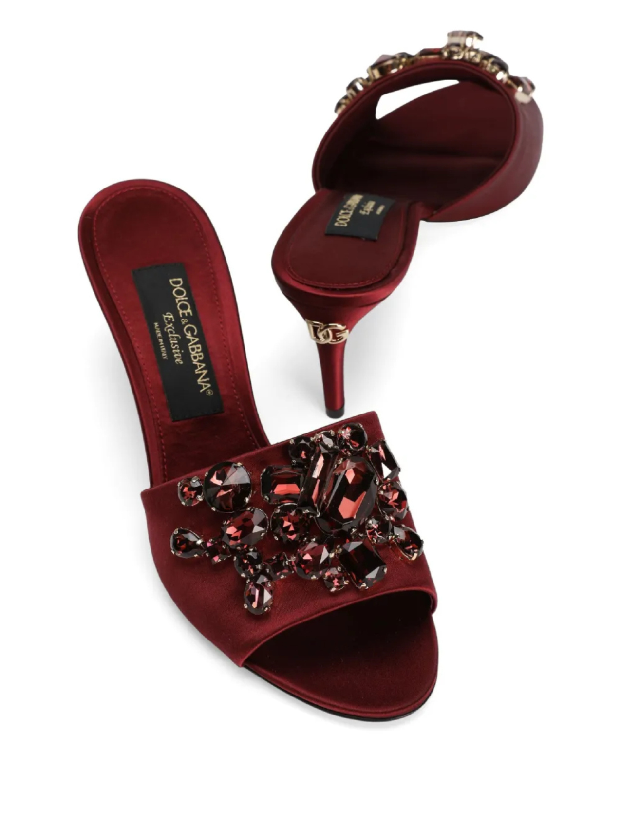 Мюли Dolce & Gabbana 60 мм, украшенные кристаллами, красный — фото 4