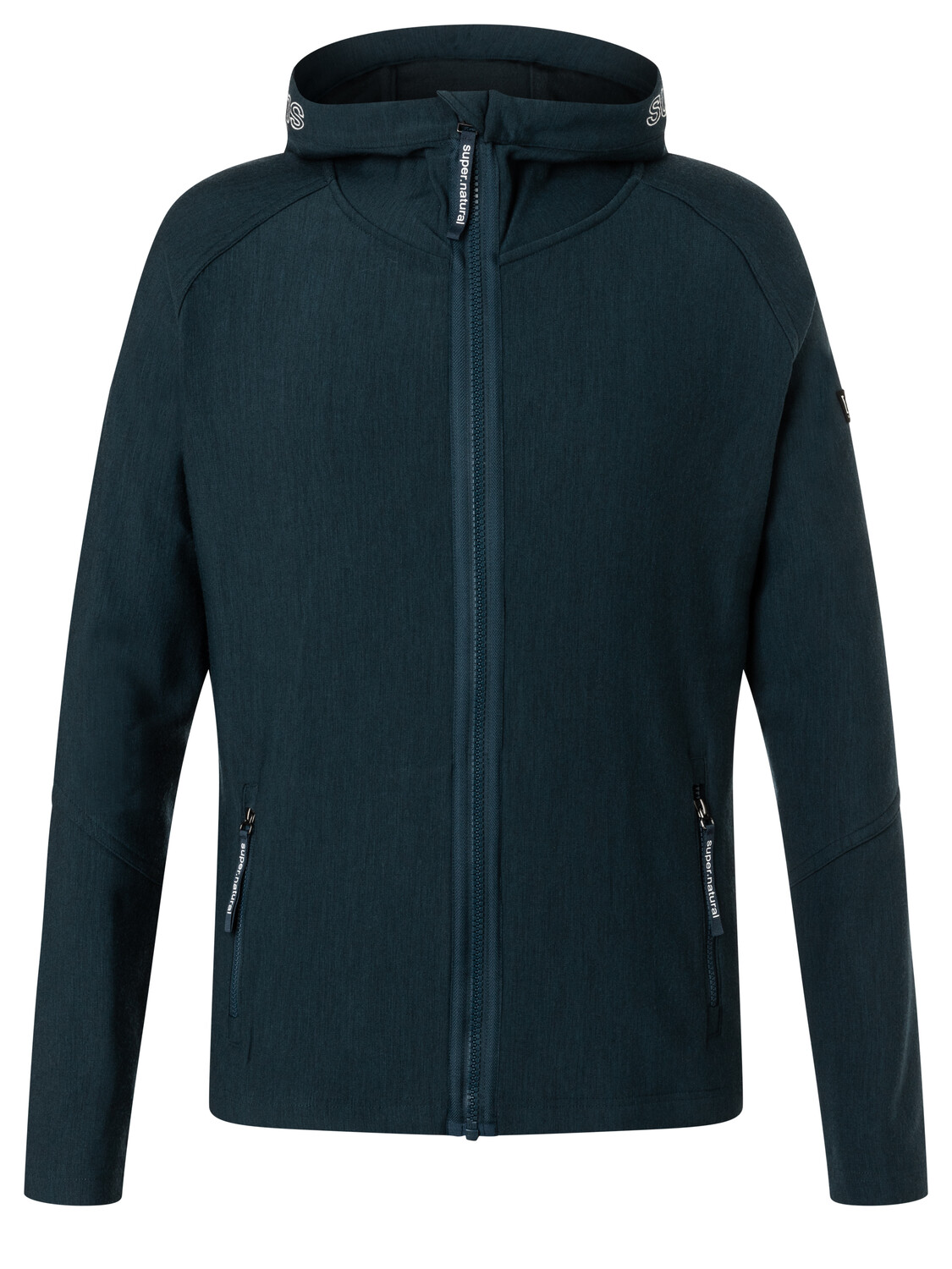 

Рубашка super.natural Merino Hoodie mit Reißverschluß, синий