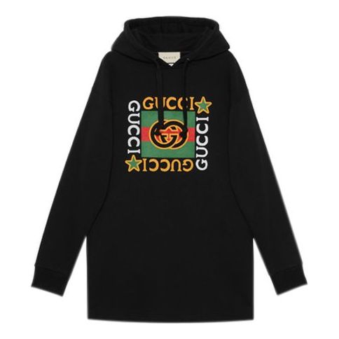 

Платье (WMNS) Gucci Logo Star Printed Hooded Dresses'Black' 610144-XJB8V-1082, черный