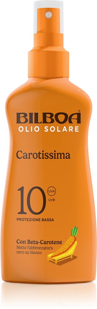 

Солнцезащитное масло-спрей Carotissima olio с бета-каротином Bilboa, spf 10 200 мл
