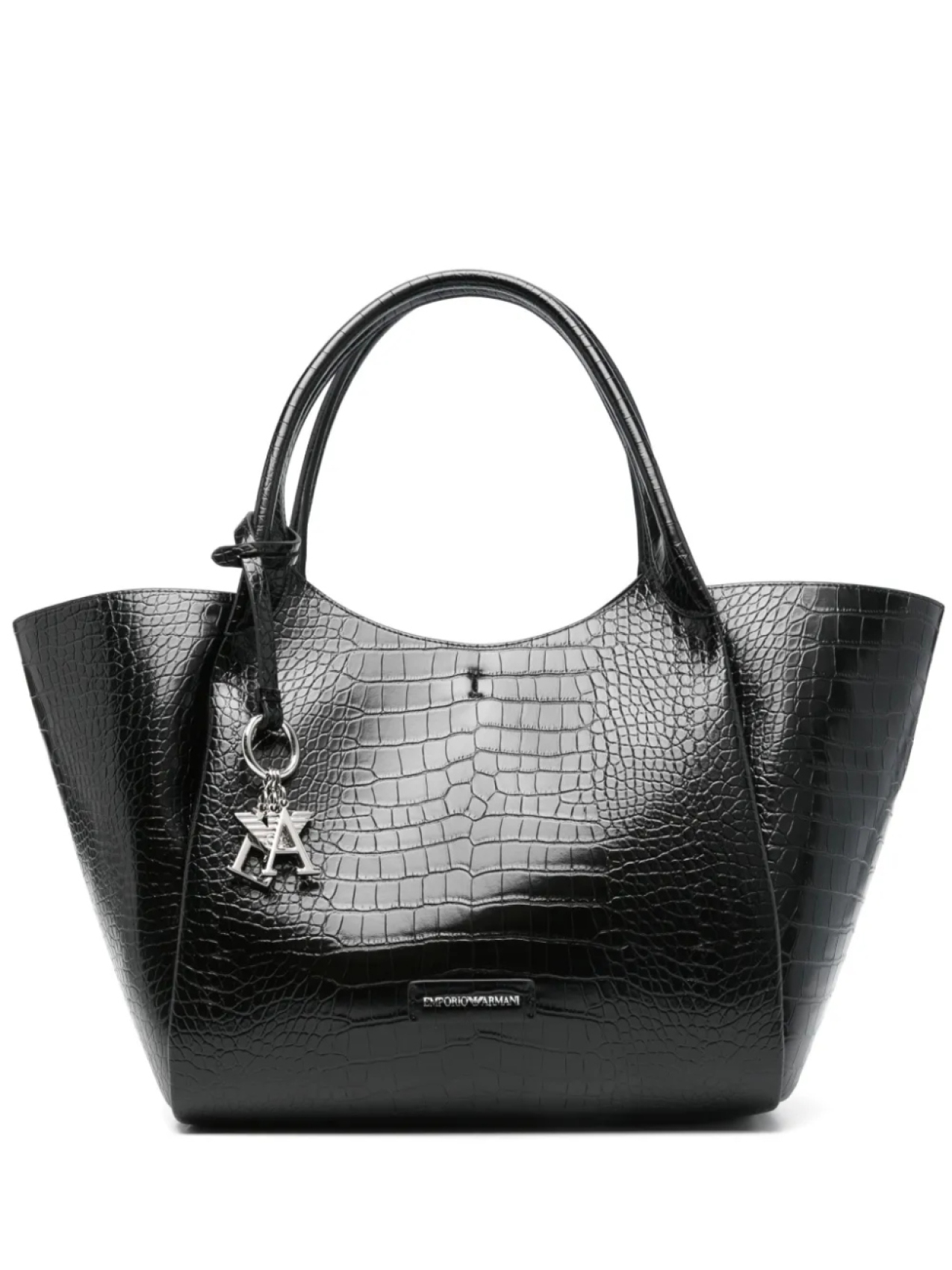 

Сумка-тоут с нашивкой-логотипом Emporio Armani, черный