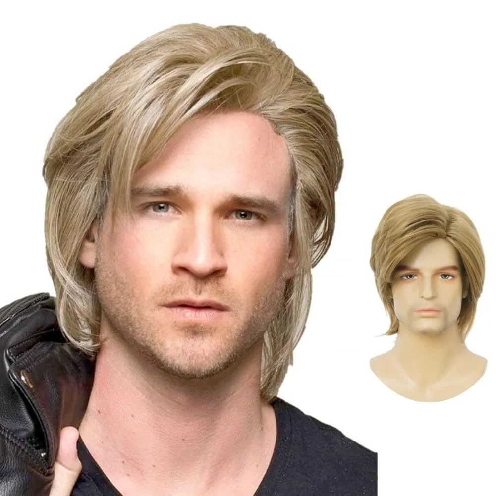 Мужской короткий блонд парик с боковым пробором Siudus, Blond