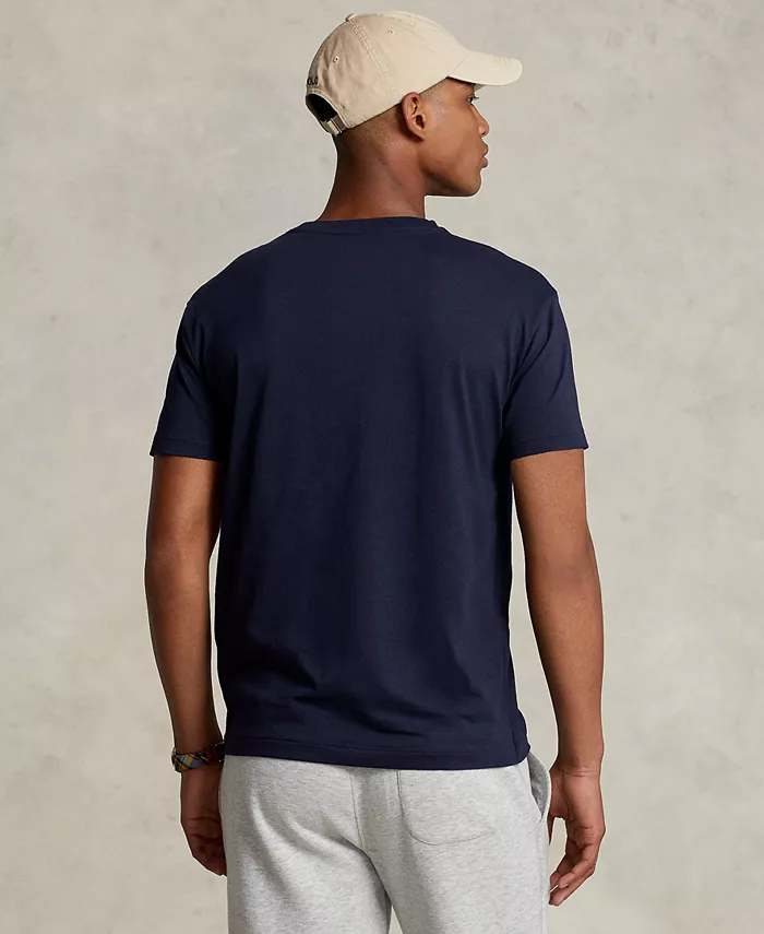 Мужская футболка с V-образным вырезом классического кроя Polo Ralph Lauren, синий — фото 3