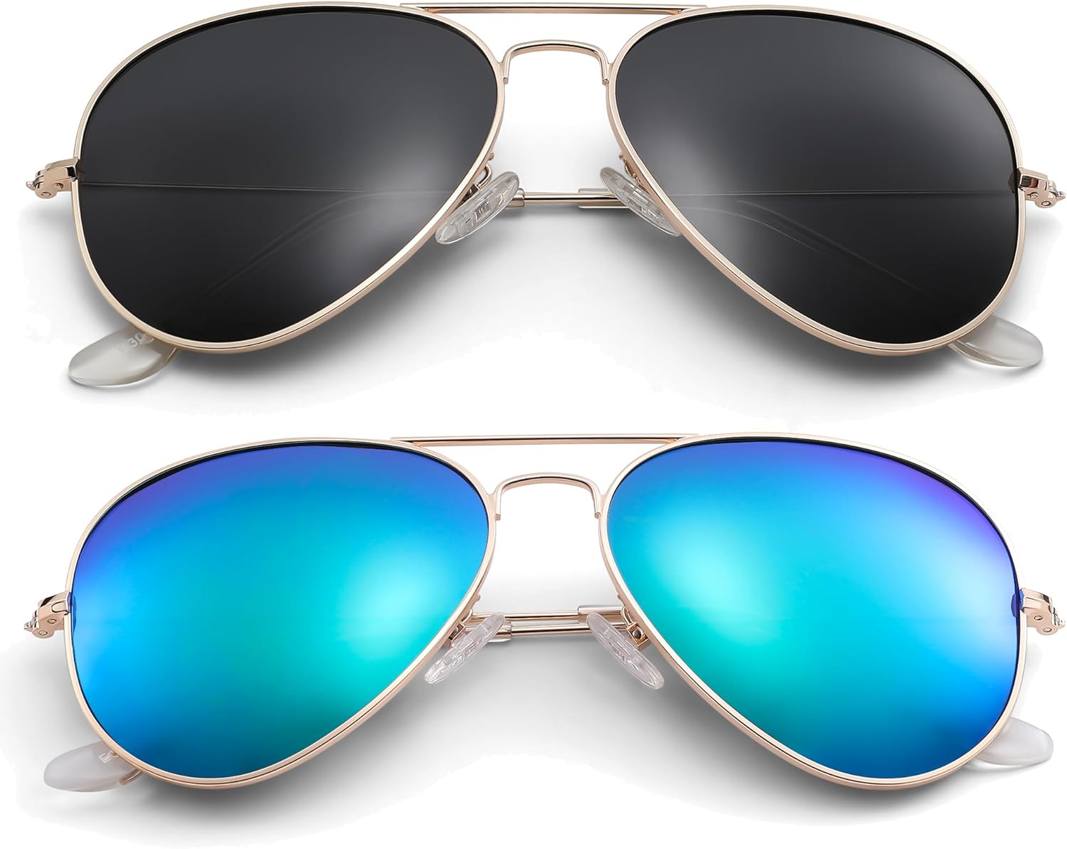 

Солнцезащитные очки Pro Acme Aviator для мужчин и женщин, классические поляризованные, с защитой от УФ-излучения UV400, (2 Pairs) Gold Frame/Black Lens + Gold Frame/Green Mirrored Lens
