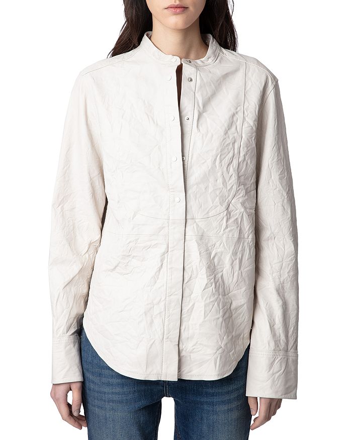 

Куртка из жатой кожи Chic Cuir Froisse Zadig & Voltaire, белый