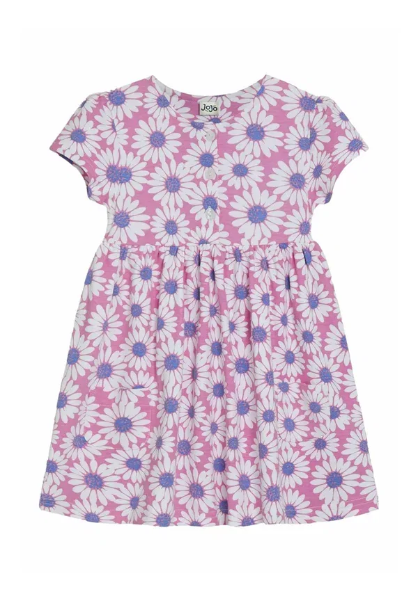 Платье Regular fit на пуговицах из джерси Jojo Maman Bébé, розовый с ромашками