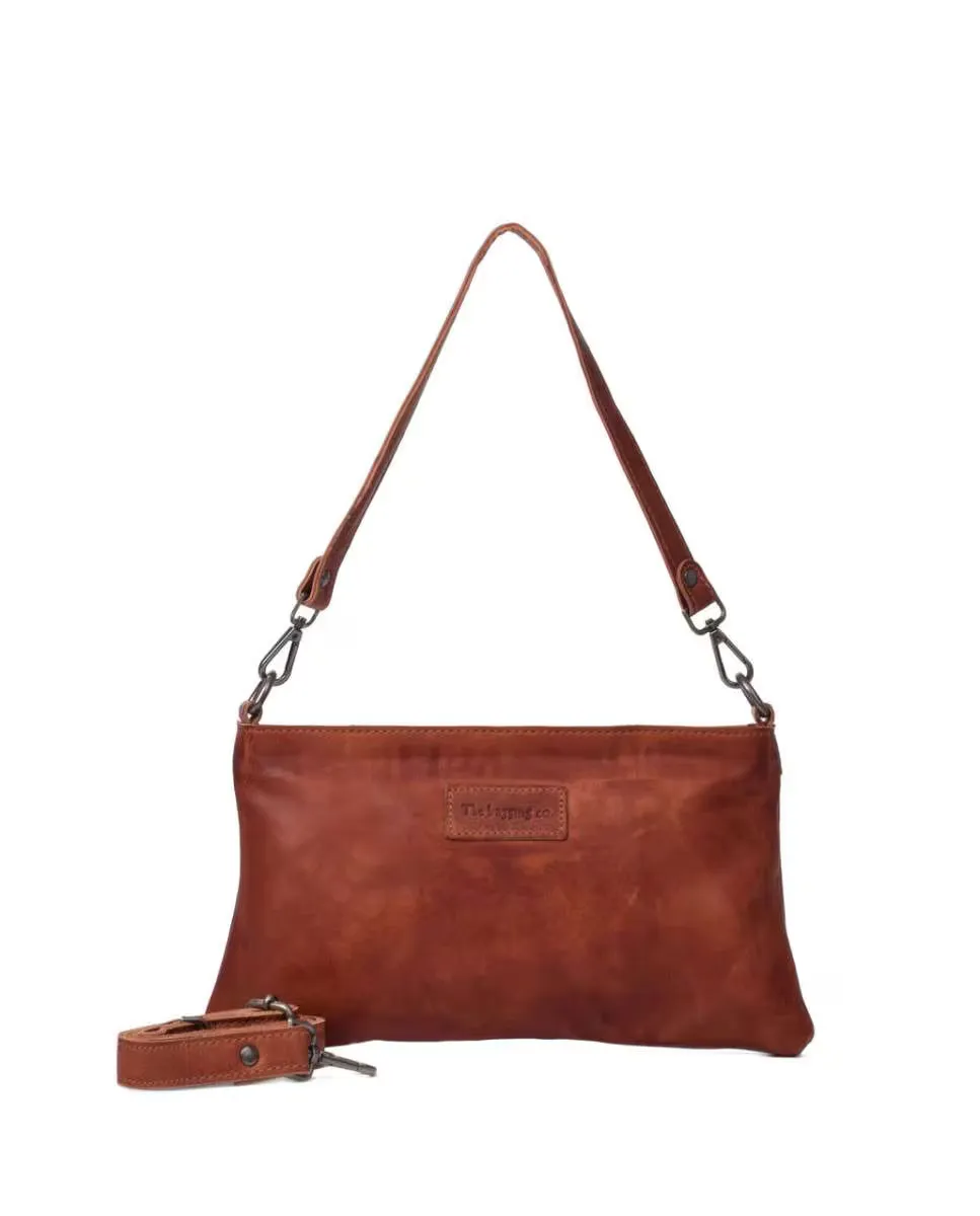 

Женская многопозиционная сумка через плечо из мытой кожи The Bagging Co, светло-коричневый