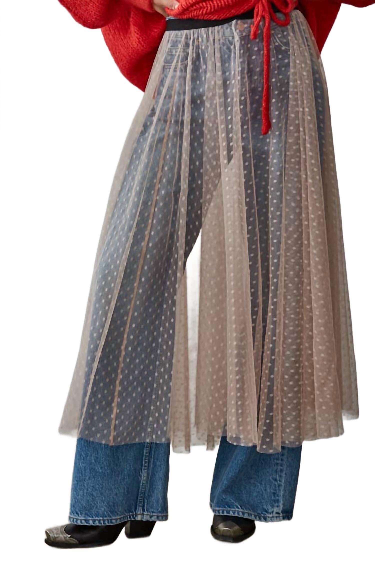 

By Together Прозрачная юбка из сетчатой ​​ткани в горошек, нежно-розового цвета