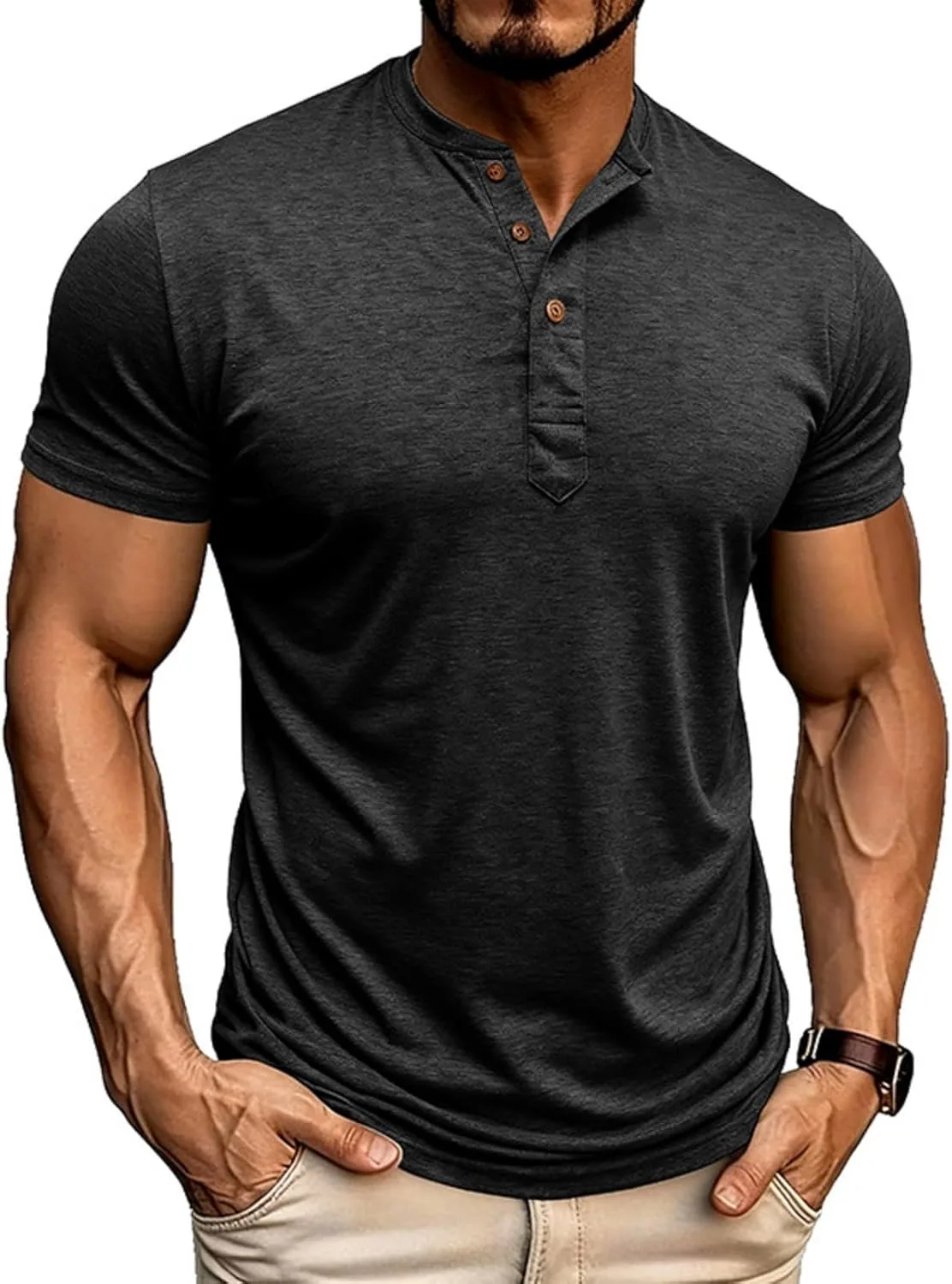 

Мужская рубашка-поло Casual с коротким рукавом и пуговицами HYYGOCCTV