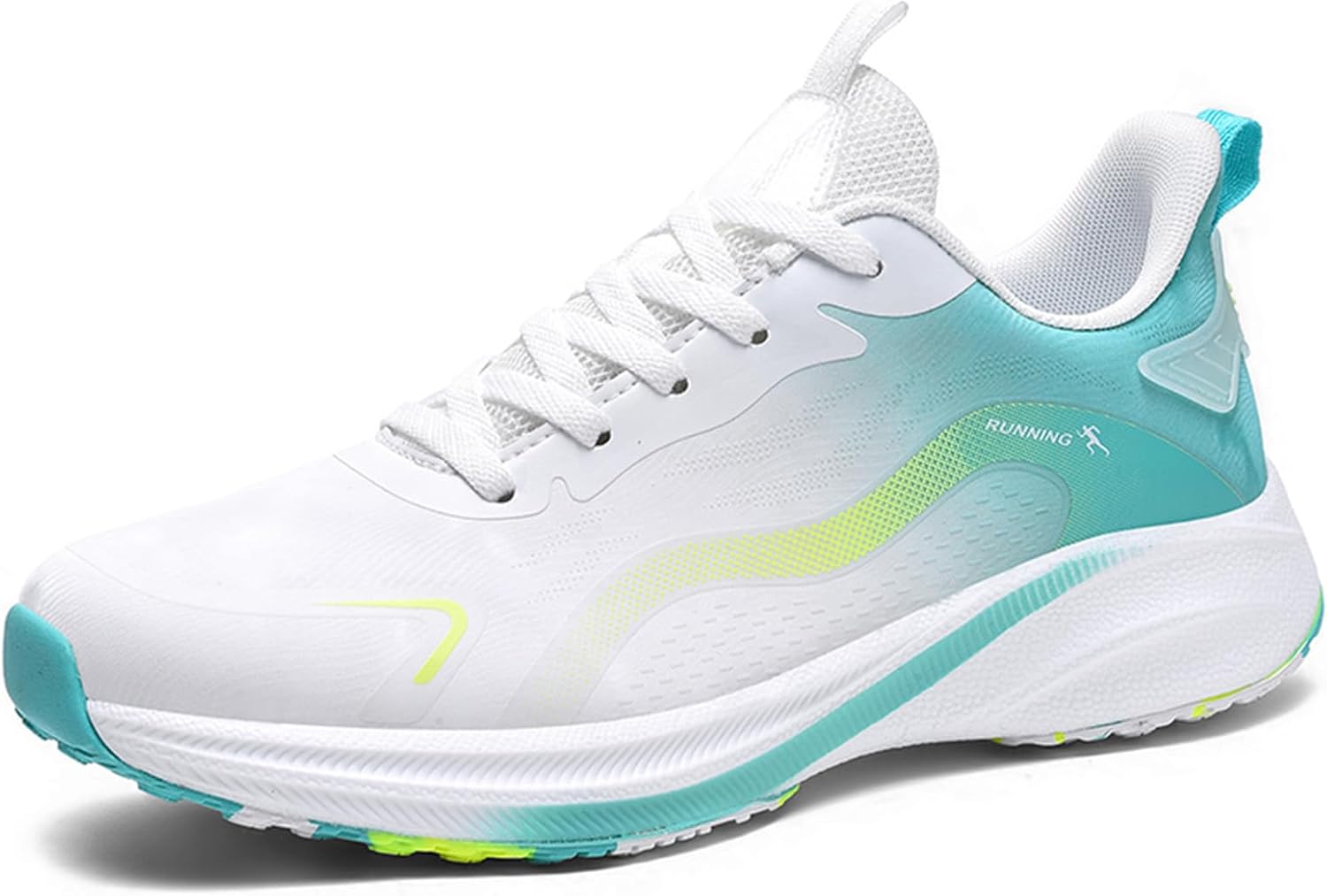 

Мужские кроссовки для бега и повседневной носки, спортивные сникерсы, удобные антискользящие ходовые обувь для мужчин Generic, белый/зеленый