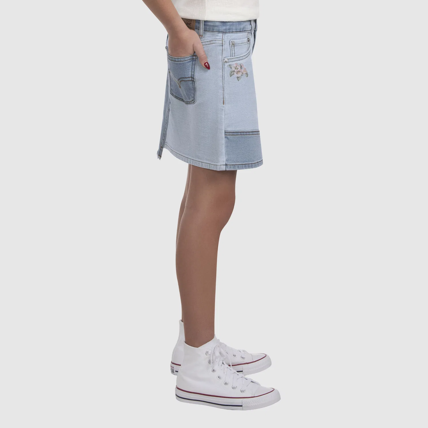 Джинсовая юбка-мэшап для девочек 7-16 лет Levi's, Light Wash — фото 3