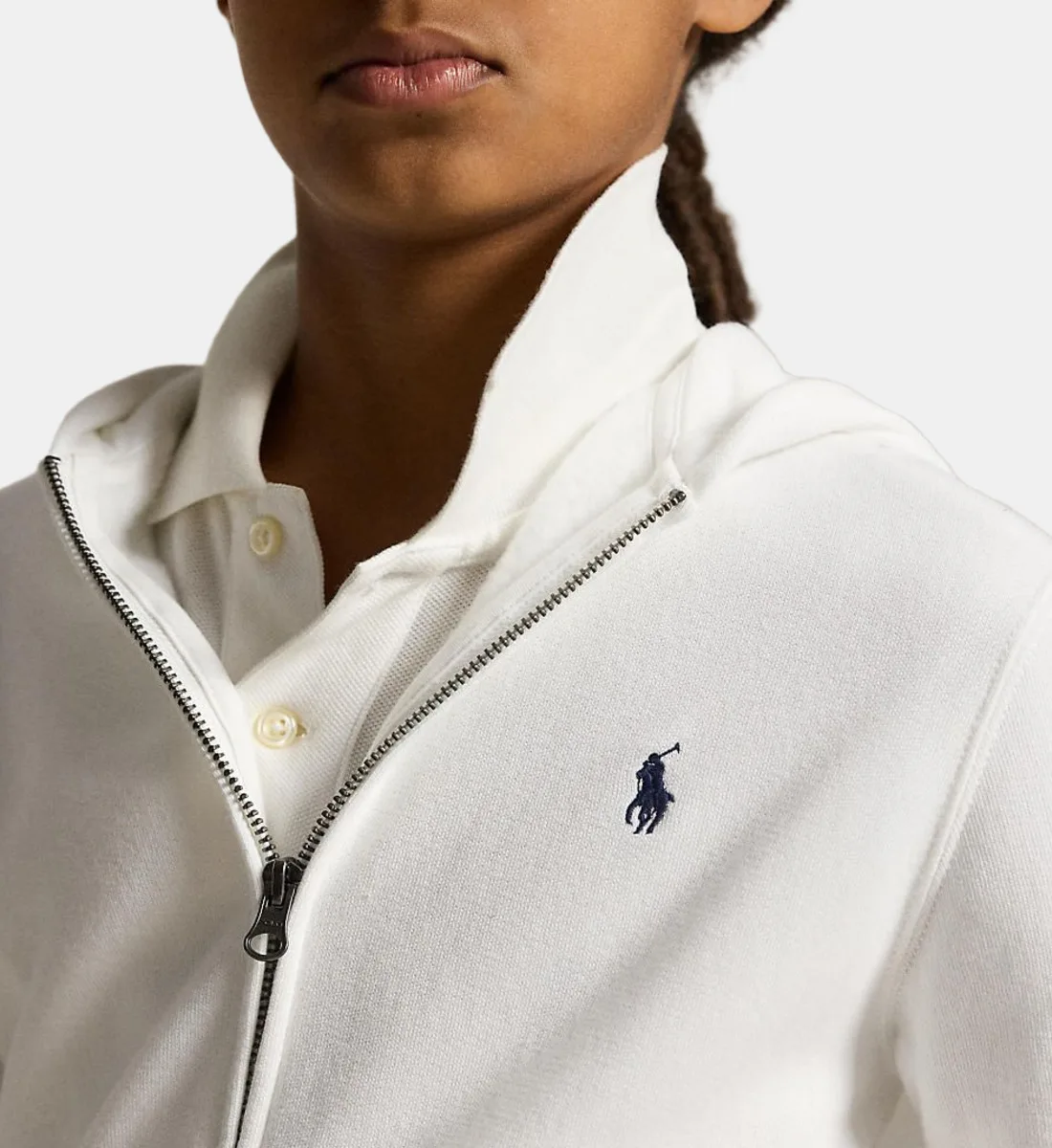 Флисовая толстовка на молнии с капюшоном POLO RALPH LAUREN, белый — фото 4