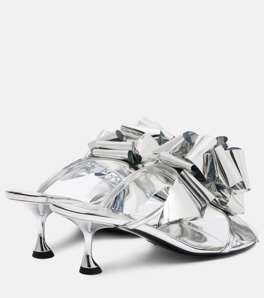 Босоножки-муле Tee Souvenir из зеркальной кожи Proenza Schouler, Silver — фото 2