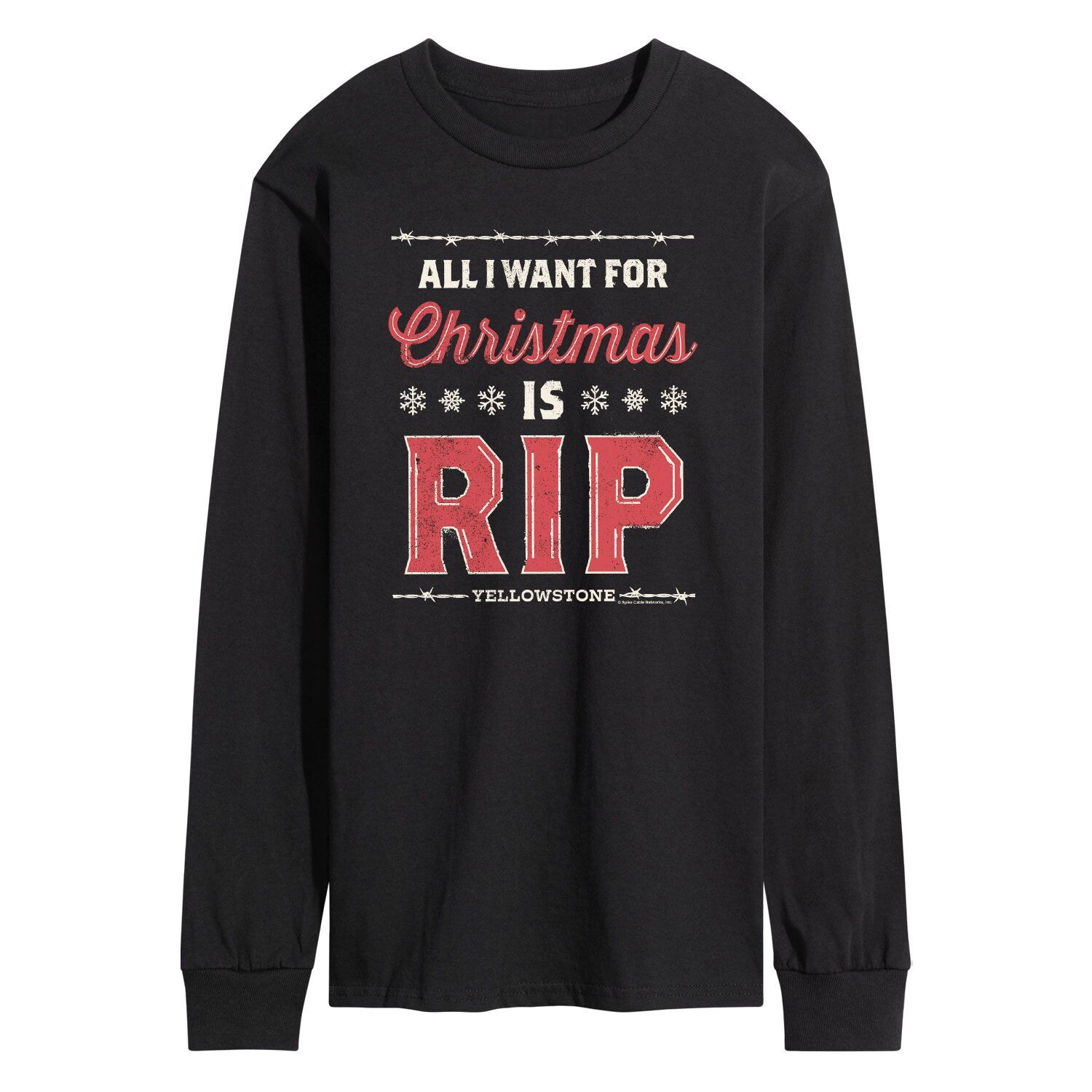 

Мужская футболка Yellowstone All I Want For Christmas — это рваная футболка с длинными рукавами Licensed Character