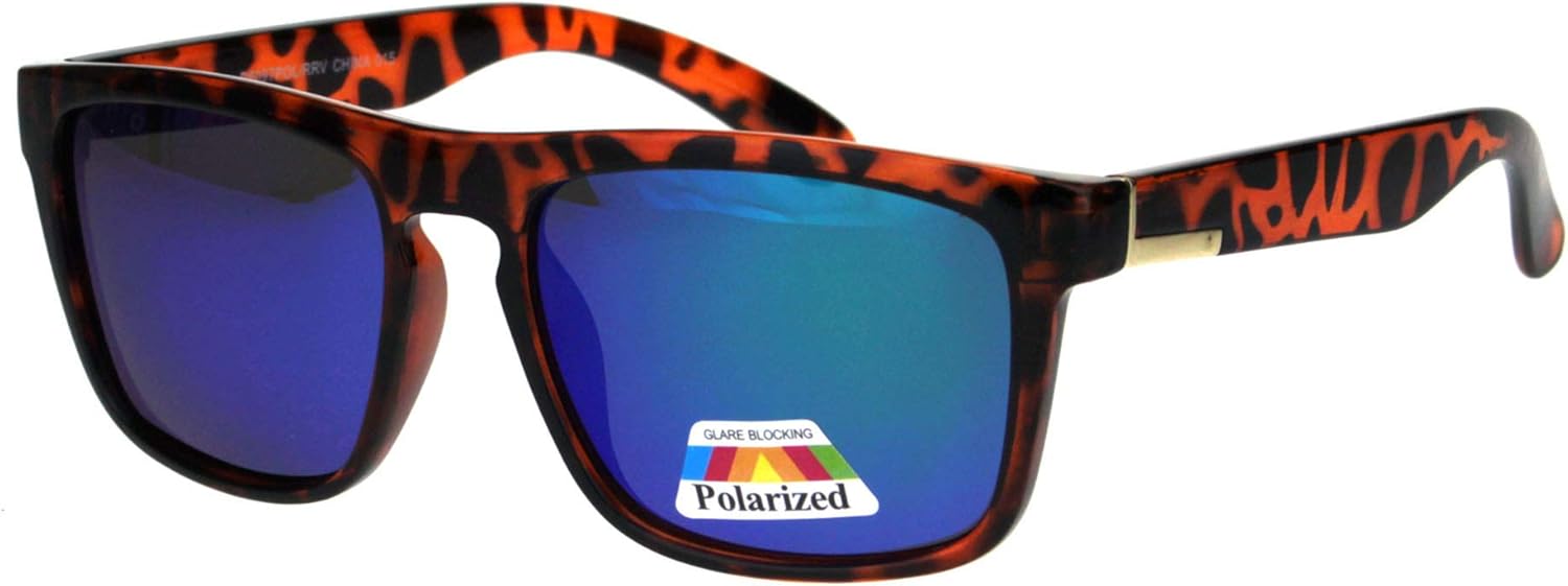 

Солнцезащитные очки PASTL с поляризованными линзами, унисекс, повседневные, модные, квадратная оправа, зеркальные, защита от УФ-излучения UV 400, Tortoise (Teal Mirror)