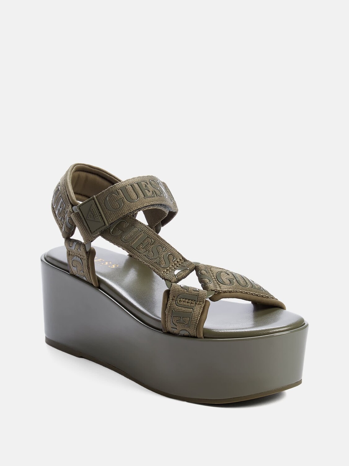 

Сандалии Saylir на танкетке на платформе Guess Factory, оливковый