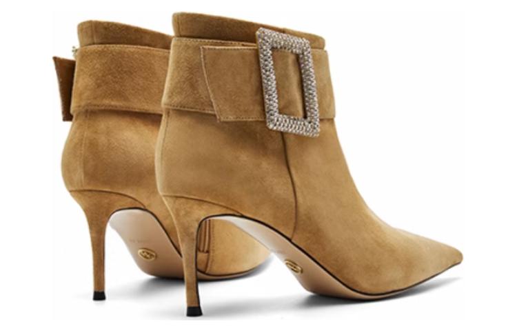 NINE WEST Женские ботинки на каблуке 7,5 см верблюжьего цвета, цвет Camel — фото 4