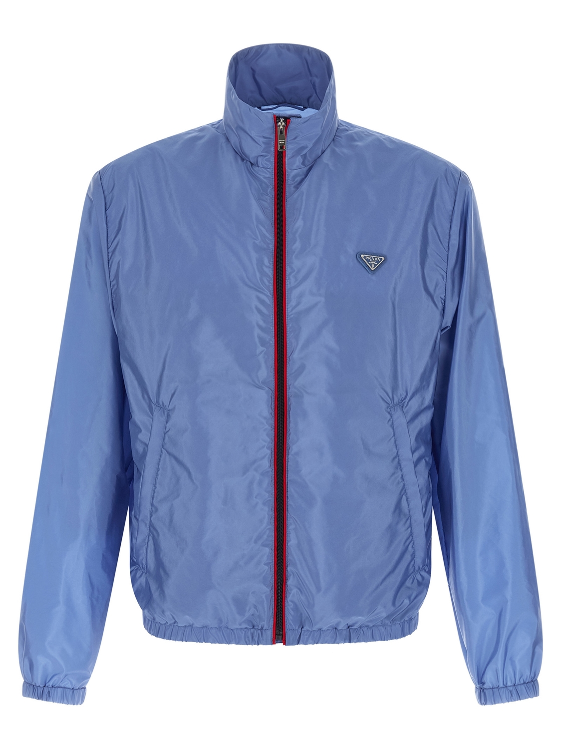 

Куртка из переработанного нейлона с перьями Prada, голубой