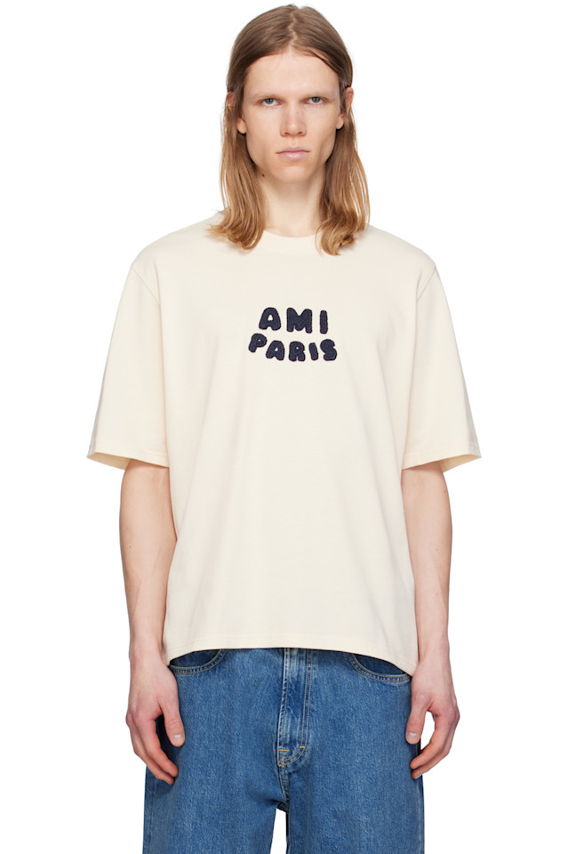 

Хлопковая футболка с нашивкой 'ami paris' Ami Paris, белый