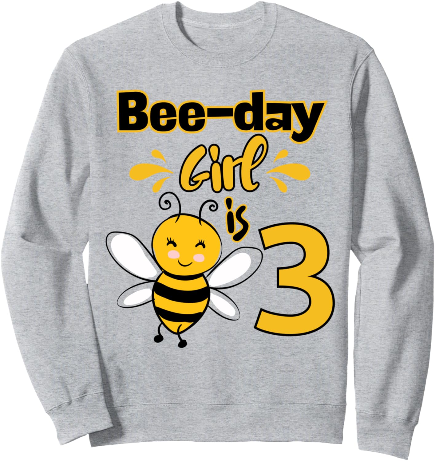 

Толстовка для вечеринки в честь 3-летия девочки «Пчелка» (Bee-day Girl is 3 Honey Bees Theme Girls 3rd Birthday Party), серая Family Look Honey Bees Theme Decorations Gifts