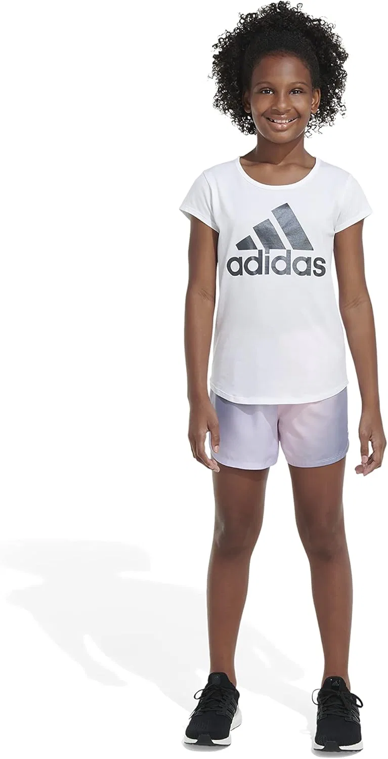 Детские шорты Adidas Aeroready Ombré, Silver Violet — фото 3
