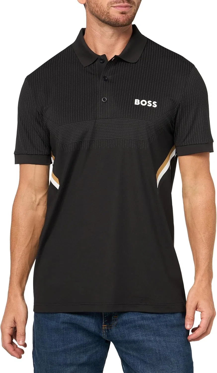 Мужская рубашка-поло BOSS Paul Pro Performance, Black Gloss