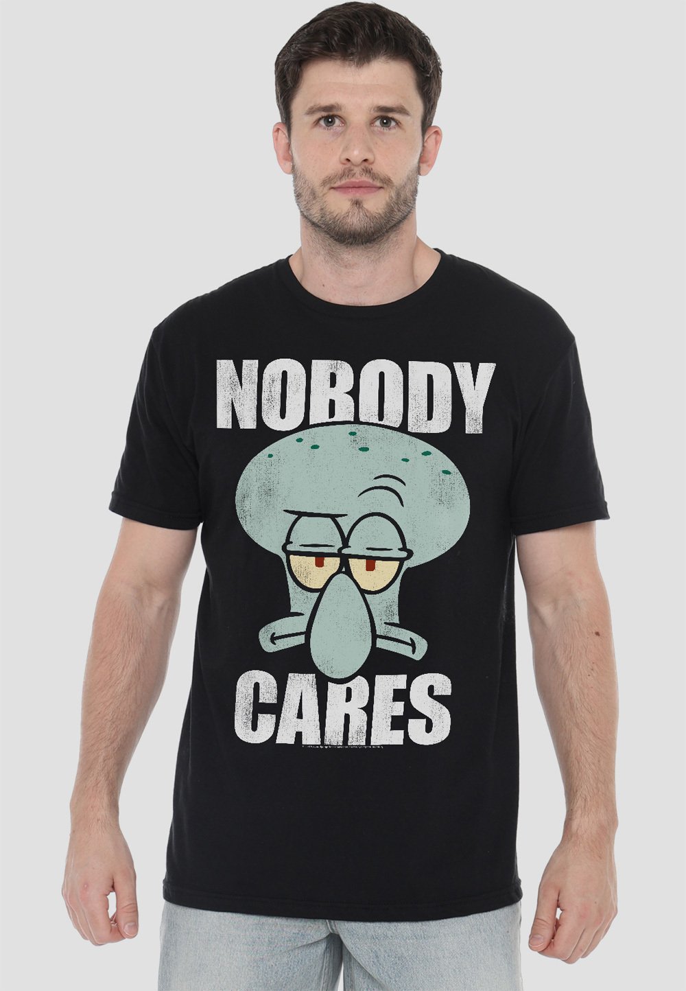 

Футболка с принтом SPONGEBOB NOBODY CARES MEME Cotton Soul, черный