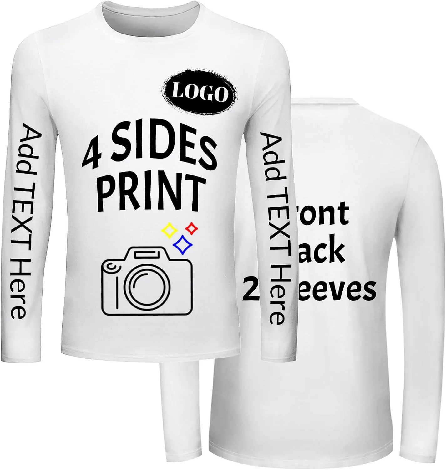 

Футболка с длинным рукавом для мужчин Custom Cotton с нанесением логотипа