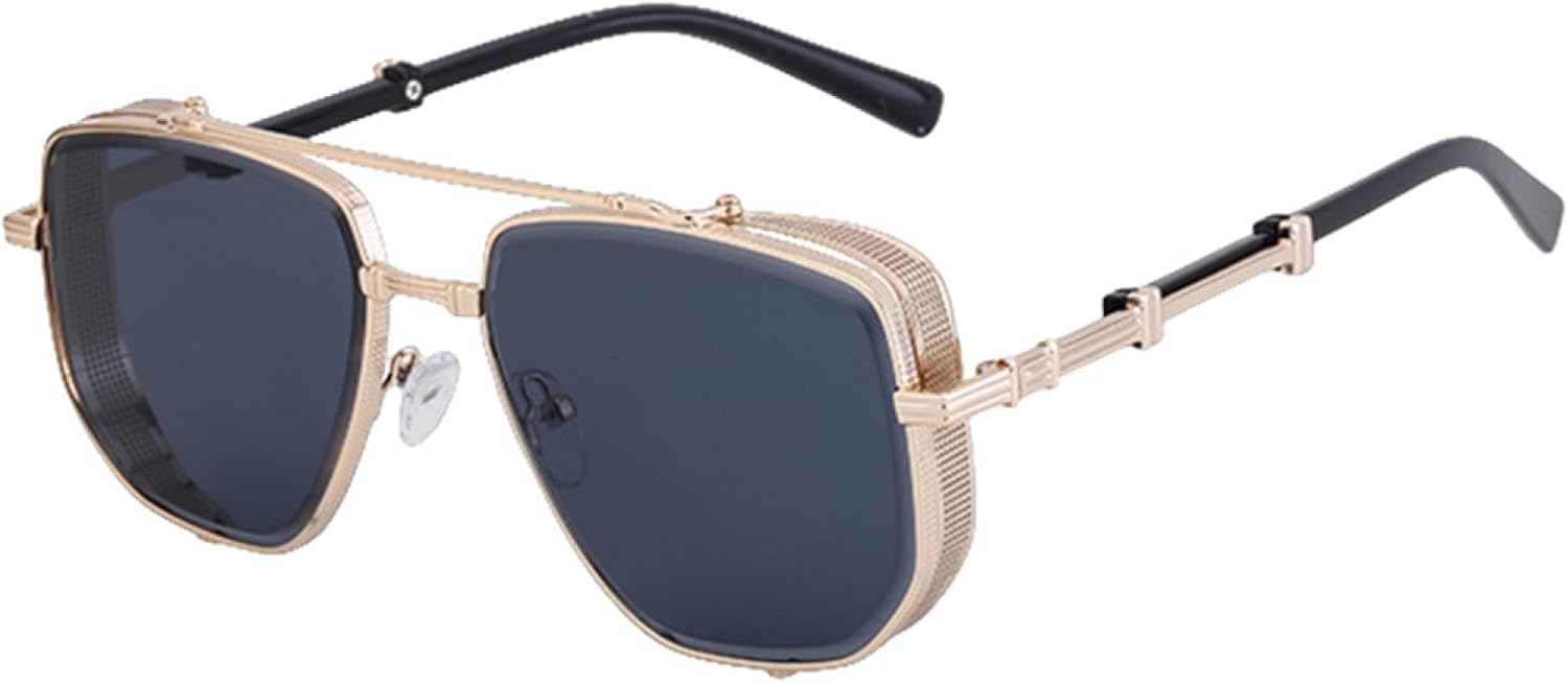 

Винтажные солнцезащитные очки в стиле стимпанк для женщин и мужчин, роскошные, модные, с металлической оправой, обеспечивающие защиту от УФ-излучения UV400 TVTBBVV, C2blackgoldgray