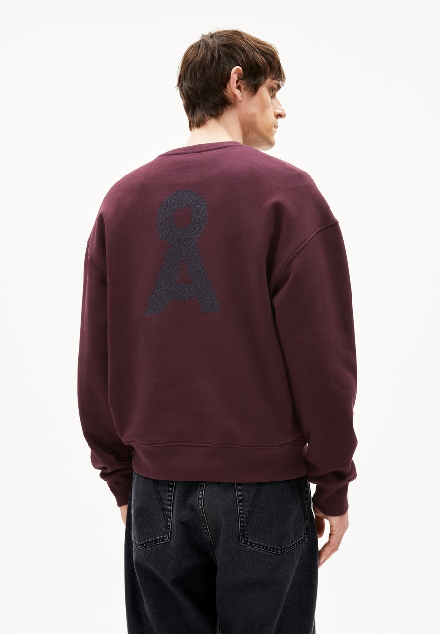 

Толстовка ARMEDANGELS EMAAL Å ZICK ZACK, Dark Cranberry/Berry