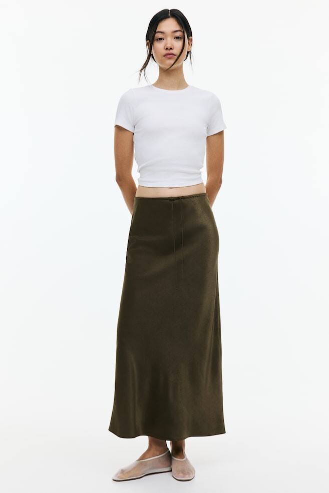 

Атласная юбка с завязками H&M, зеленый