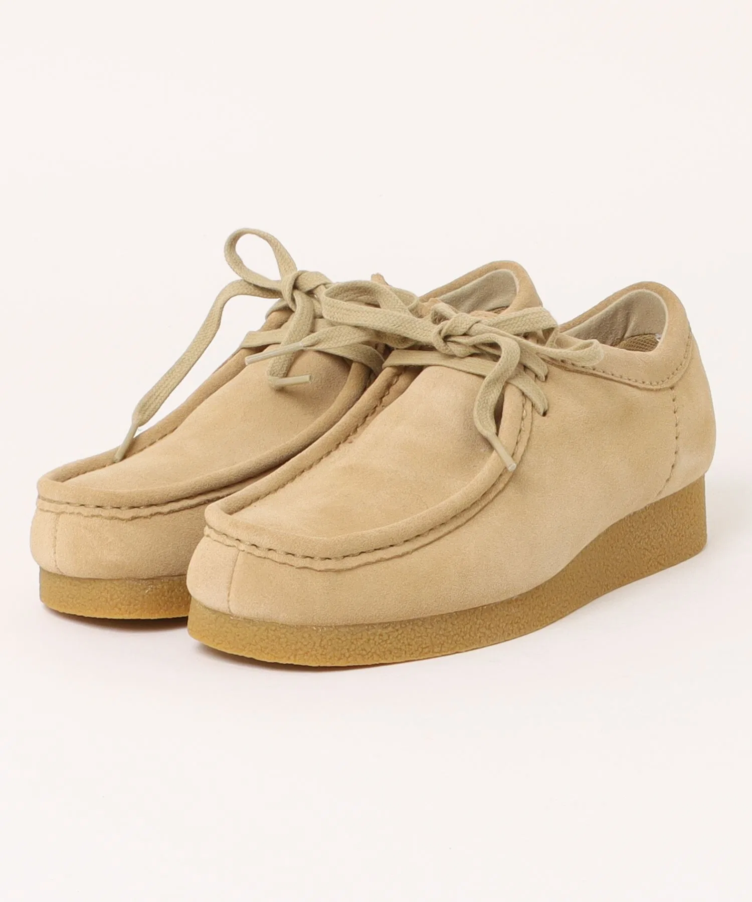 Унисекс мокасины из замши Clarks Wallabee Evo WP бежевые