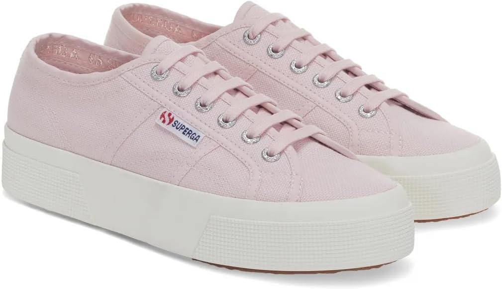 Кроссовки Superga 2740 Platform для мужчин и женщин - иконические итальянские теннисные кроссовки с дышащим верхом из ткани и нескользящей резиновой подошвой, Pinkish Avorio — фото 4
