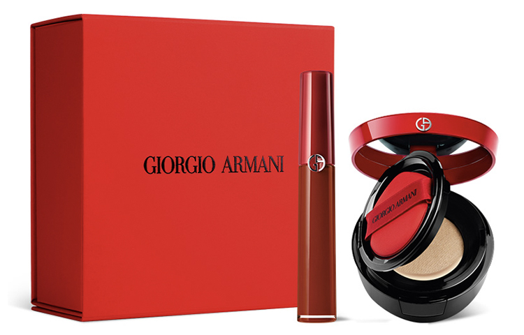 GIORGIO ARMANI AMANI Redtube Lip Love Imperfection Box набор косметики Velour Matte Mist Complexion комплект из двух предметов — фото 2