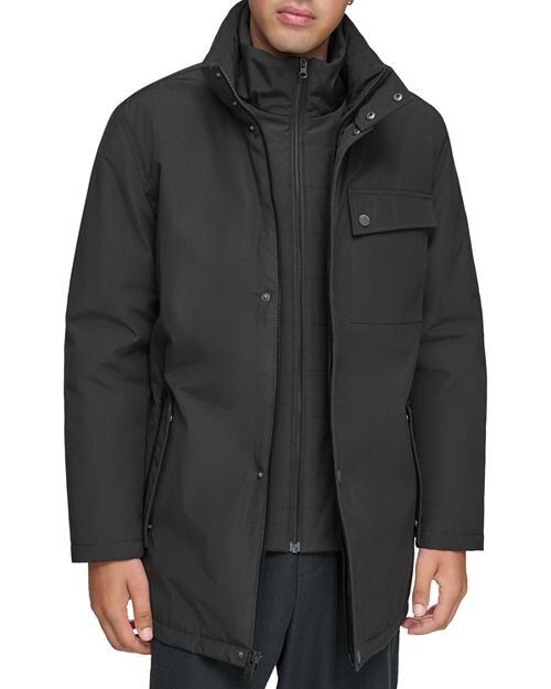 

Водостойкое автомобильное пальто с молнией и нагрудником Harcourt Andrew Marc, цвет Black