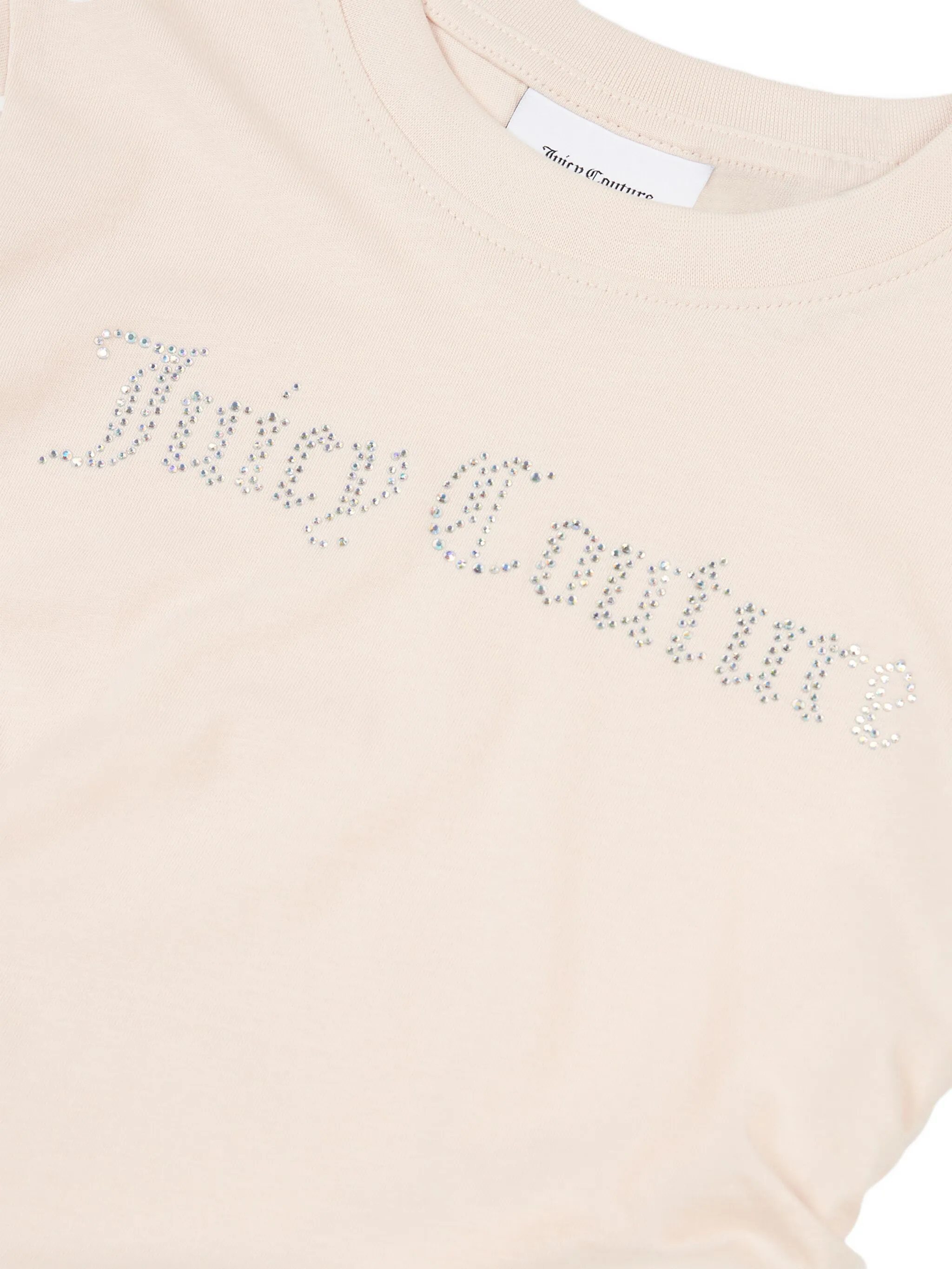 Футболка с кристаллами Juicy Couture Kids, бежевый — фото 3