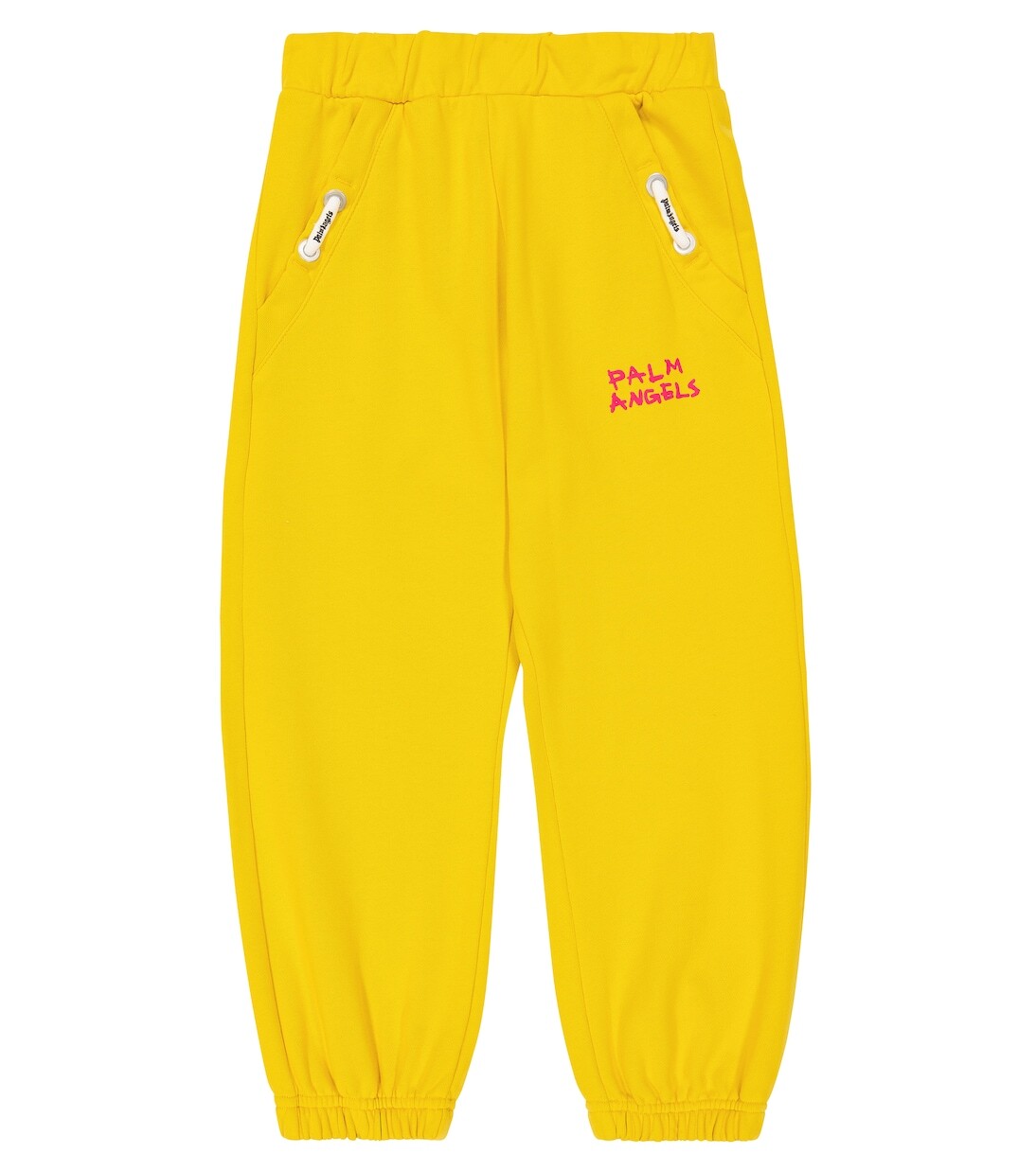 

Спортивные брюки из хлопкового джерси с логотипом Palm Angels Kids, желтый