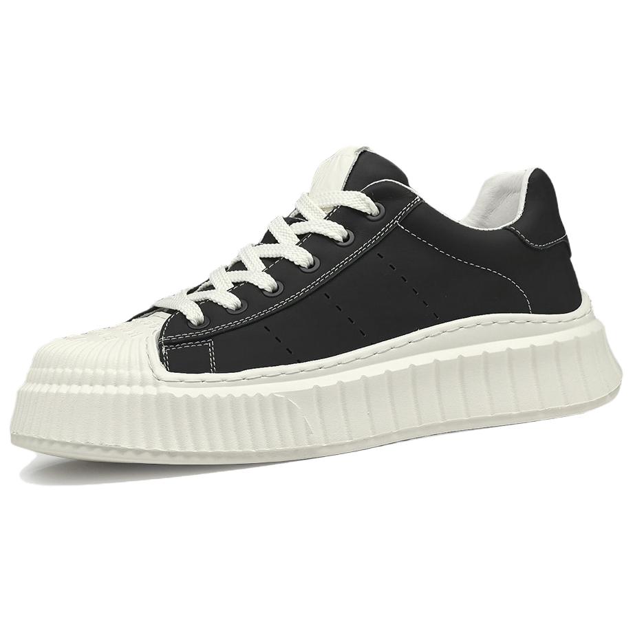 

SENJIALUO Высокие устойчивые к истиранию легкие дышащие нескользящие низкие скейтбордские кроссовки мужские черные, цвет Black