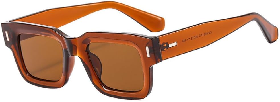 

Модные квадратные солнцезащитные очки для мужчин в стиле ретро-панк с линзами цвета океана, женские солнцезащитные очки с прозрачной оправой и заклепками, солнцезащитные очки UV400 generic, C05