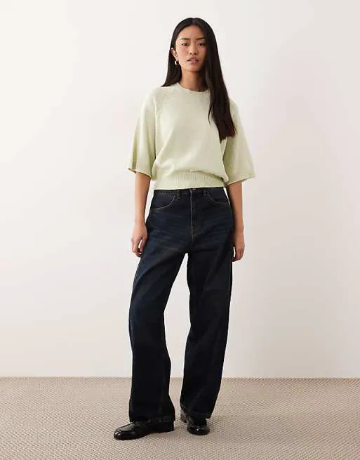 

Зеленая футболка с объемными рукавами и круглым вырезом ASOS DESIGN