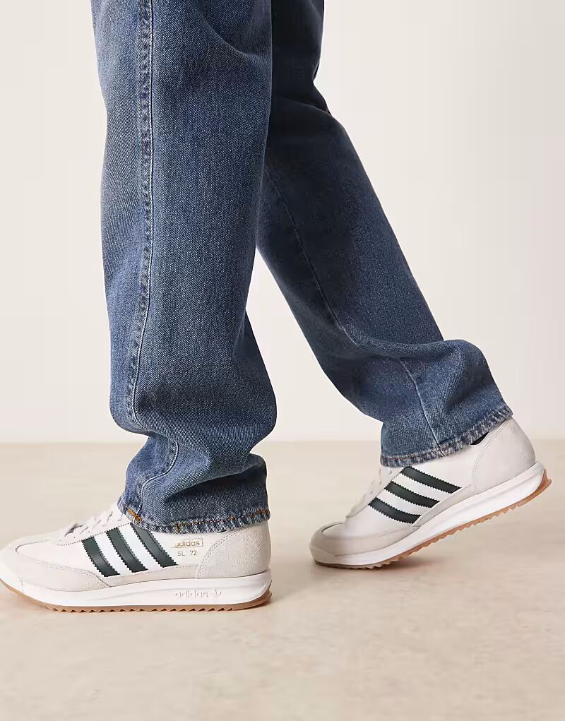 

Кроссовки Adidas Originals SL 72 RS белого и темно-зеленого цвета
