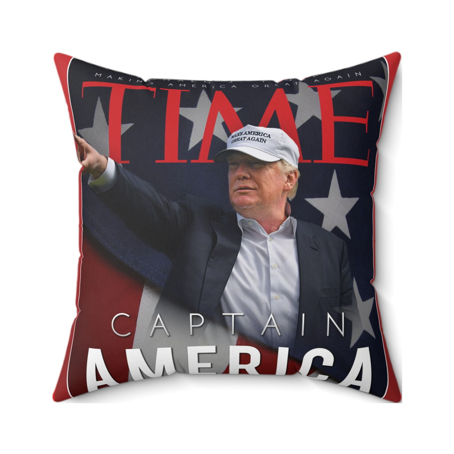 

Подушка квадратная Time Donald J Trump 2024 Re Elect The Little Red Pill