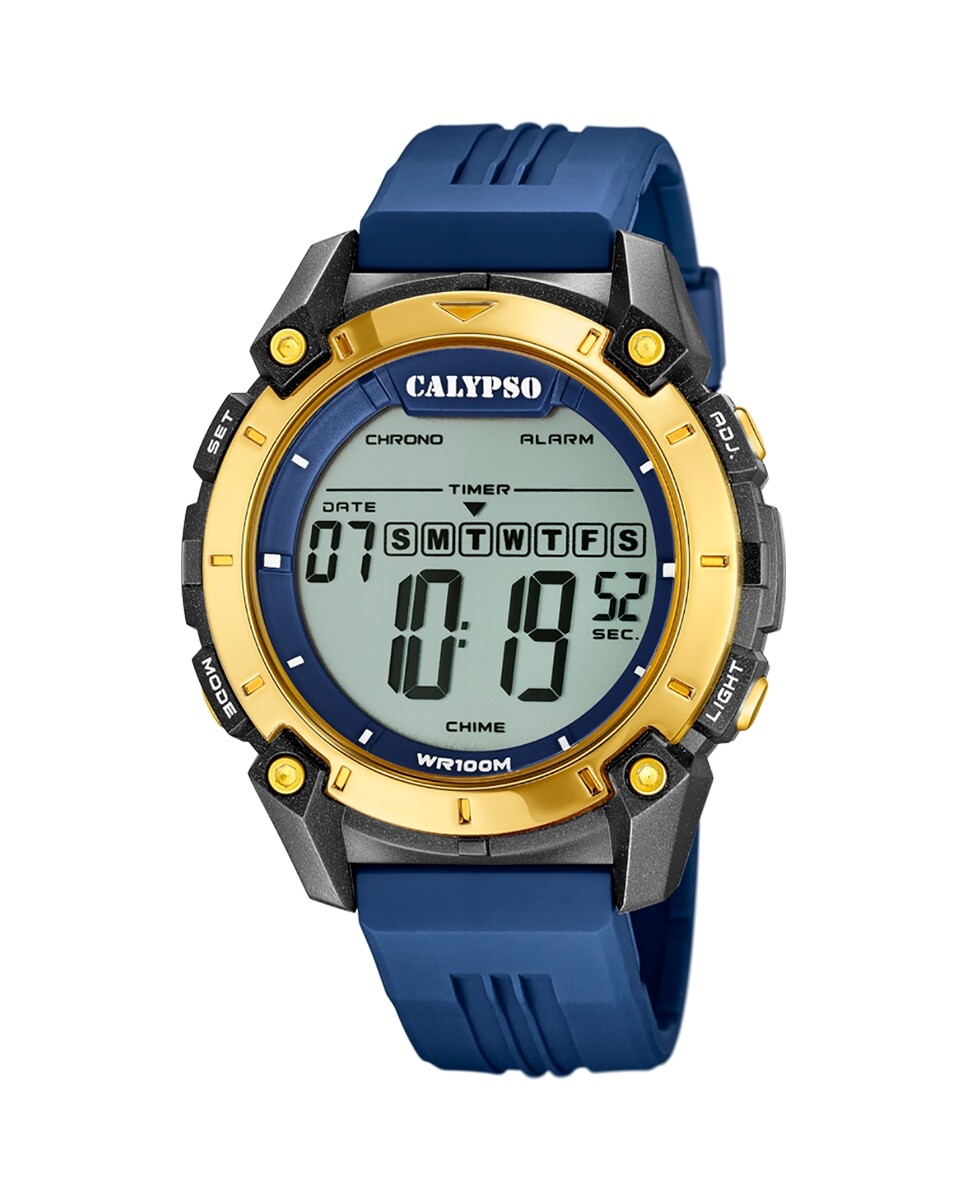 

K5814/2 Digital For Man синие резиновые мужские часы Calypso, синий