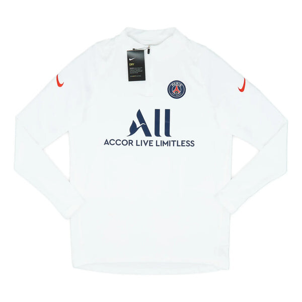 

Футболка x paris saint germain 2020 21 player issue 1 4 zip training t shirt long sleeve Nike, белый