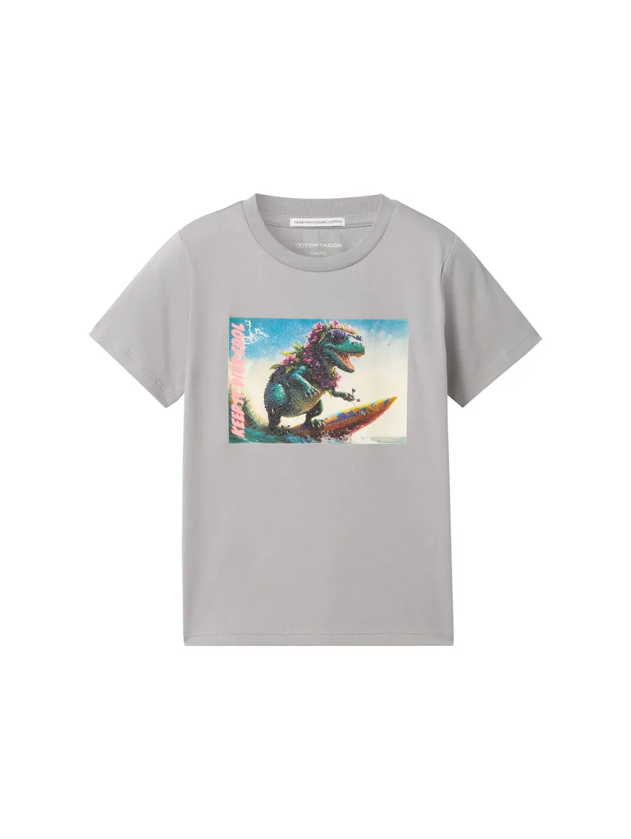 

Рубашка с принтом TOM TAILOR из натурального хлопка, серый